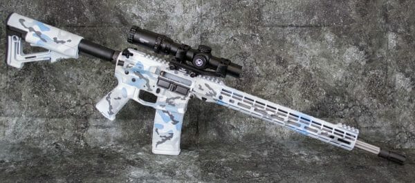 Let's take an up-close look at what went into our Aero Precision Arctic Camo AR-15 Rifle build using an Aero Precision builder set AR rifle kit.