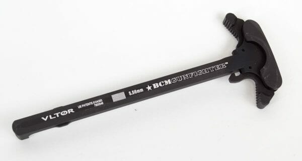 This ambidextrous BCM charging handle is smooth and easy to use thanks to the oversized latches.