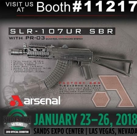 Arsenal SLR-107UR SBR Rifle at the SHOT Show 2018 Booth #11217