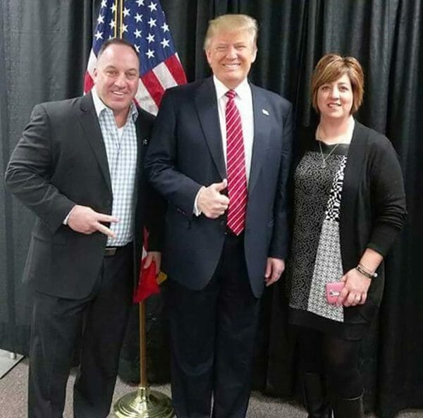 Brian Terry's brother Kent and sister Michelle with candidate Donald Trump, who told them he'd "open the books on Fast and Furious and Brian" if elected. (Photo used with permission).