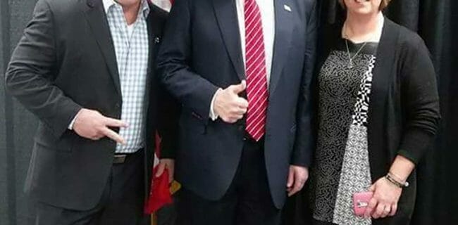 Brian Terry's brother Kent and sister Michelle with candidate Donald Trump, who told them he'd "open the books on Fast and Furious and Brian" if elected. (Photo used with permission).