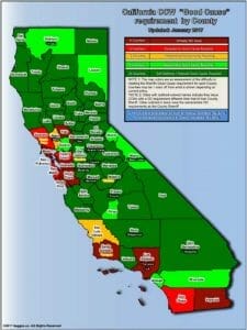  Only the red and dark red counties prevent a citizen from defending themselves. 60%+ of the CA population lives in a shall issue or may issue county.