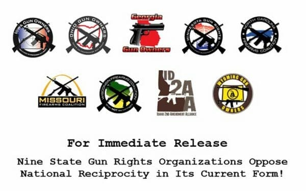 Nine State Gun Rights Organizations Oppose H.R. 38 in Its Current Form