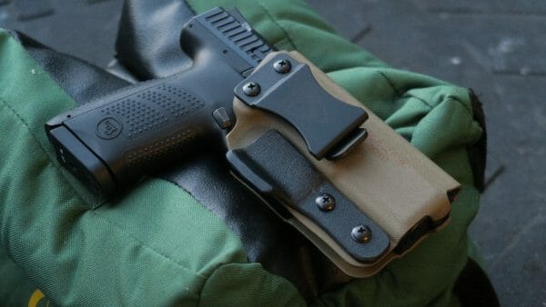 A DSG Arms CDC Holster for the CZ P10 C, the author's current carry rig.