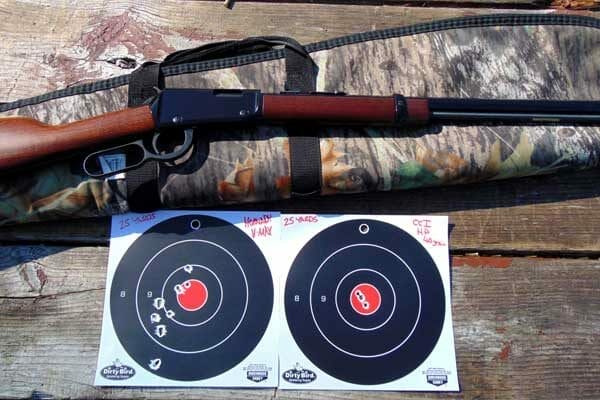 Great results shooting the Henry Repeating Arms Lever Action Rifle in 22 WMR. Great results shooting the Henry Repeating Arms Lever Action Rifle in 22 WMR.