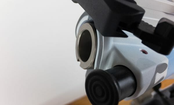 With the GO or MIN gauges in the chamber, the bolt should close with just a little pressure. You can see the bolt carrier fully inserted into the upper receiver. 