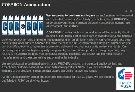 Cor-Bon Ammunition About