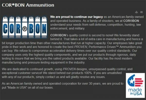 Cor-Bon Ammunition About