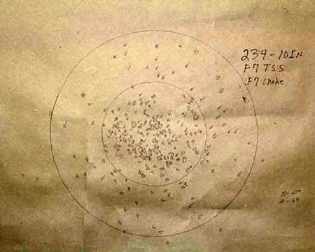 Pellet count in 10 in circle of pattern 1=234