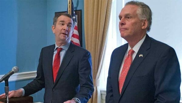 Virginia Governor McAuliffe and Governor-Elect Ralph Northam