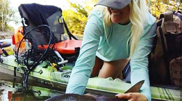 Blonde Girl Fishing