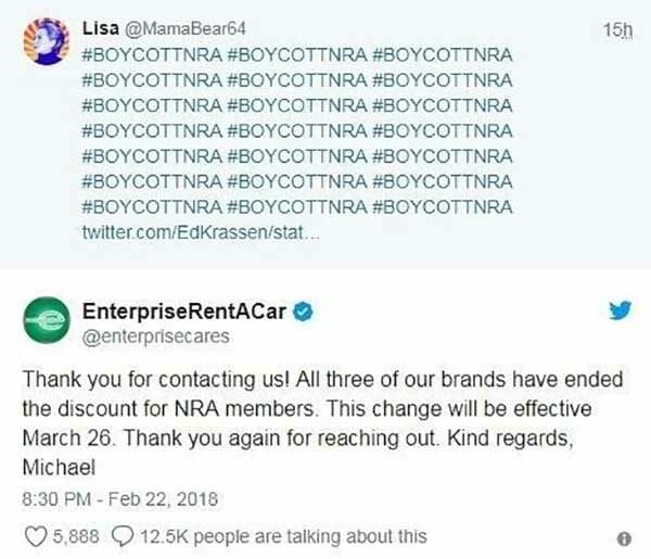 BoyCott NRA Tweets