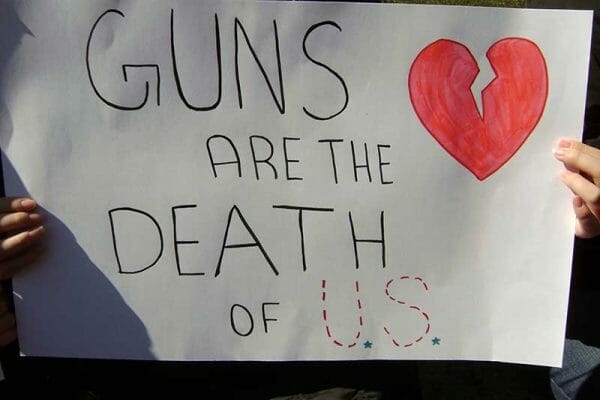 Guns Are Death Sign West Chester, PA Anti Gun and Anti Freedom Rally 2018