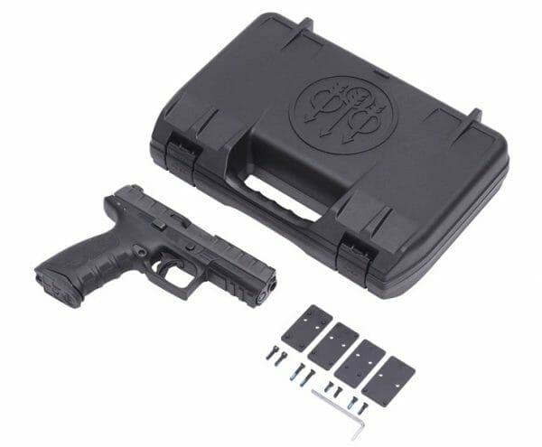The Beretta APX RDO Pistol includes four mounting plates and different length screws to fit different optics. 