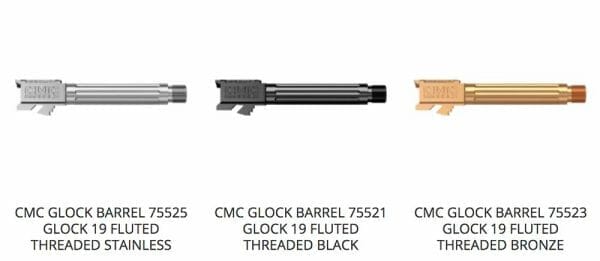 Barrels are available with and without suppressor threads in 1/2-28 TPI RH