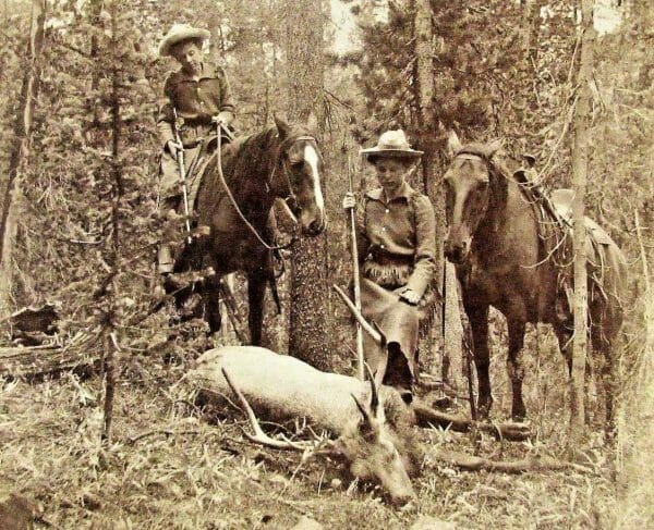 Lady Elk Hunters on Horseback