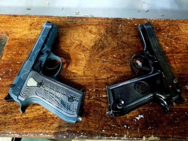 Critical Koting Beretta 92s Refurbished Police Trade-In (Left) Original Police Trade In (Right)