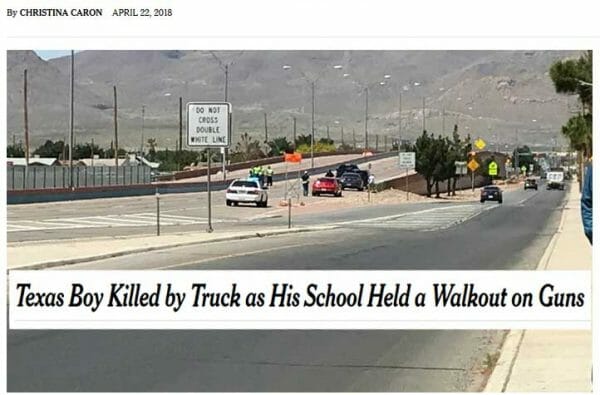 Texas Boy Killed by Truck as His School Held a Walkout on Guns