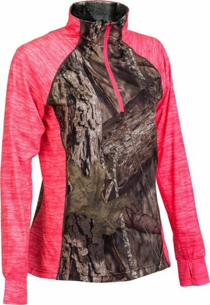 WOMEN'S MOSSY OAK IMPULSE 4-WAY STRETCH 1/4 ZIP PERFORMANCE TOP