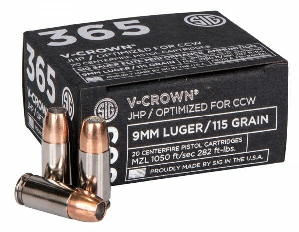 SIG 365 V-Crown Ammunition 115gr 9mm