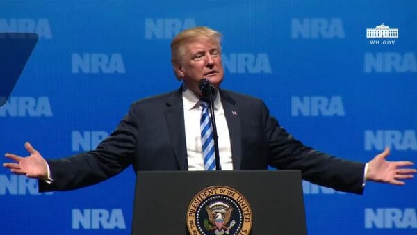 Donald Trump speaks to NRA