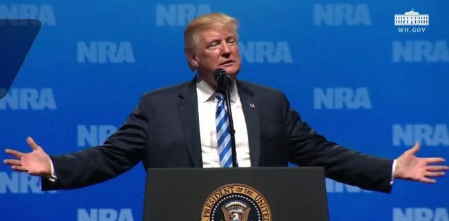 Donald Trump speaks to NRA