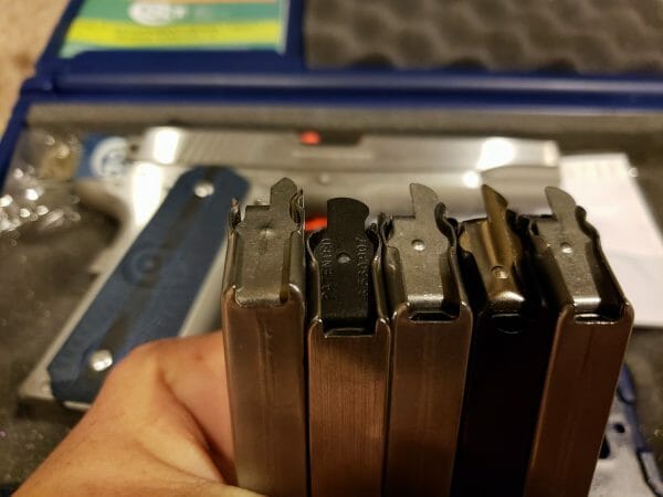 5 different 9mm 1911 mags, 5 different dimensions