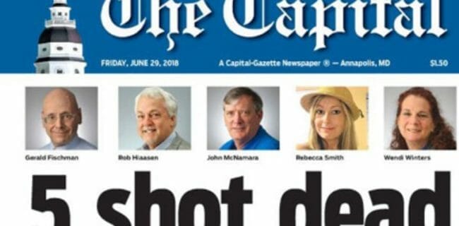 Gun Control Fails Again in Annapolis, Maryland Newspaper Attack