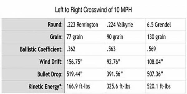 223 Ballistics Chart 1000 Yards