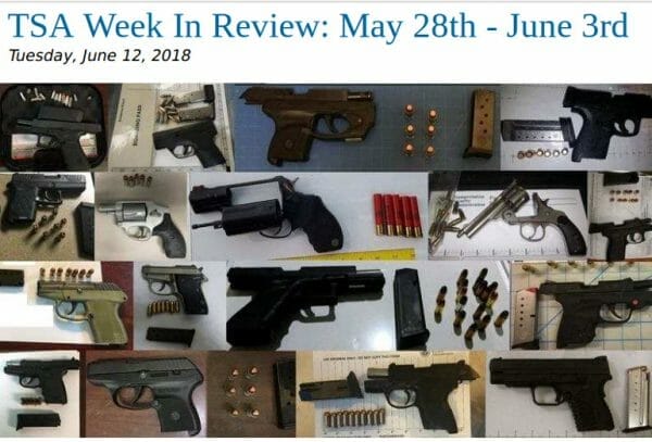 TSA Pistols Discovered in Carry-ons 28 May-June 3rd 2018