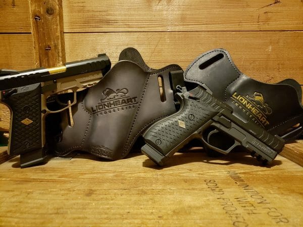 Handsome Savoy Leather holsters to match the custom-grade Regulus