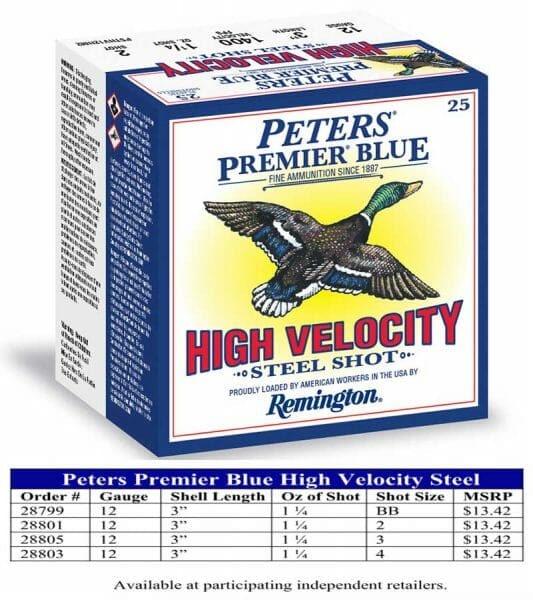 Peters Premier Blue High Velocity Steel Shot Shells