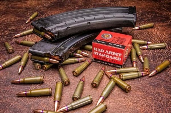 Red Army Standard Ammunition 7.62x39 FMJ Boat Tail Round