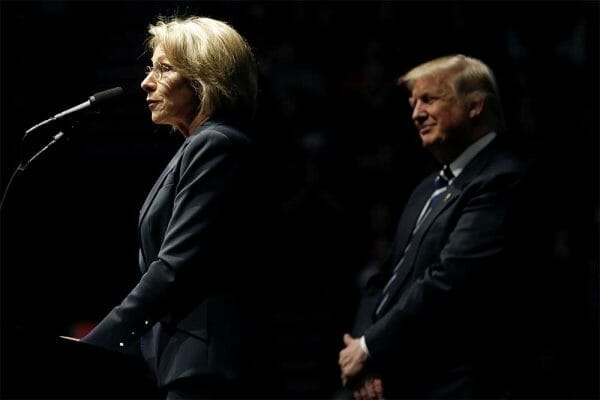 Education Secretary Betsy DeVos and President Trump