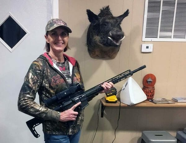 Laura Mooney with an AR-15 chambered in 6.5 Grendel