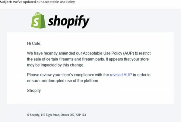 Shopify Acceptable Use Policy