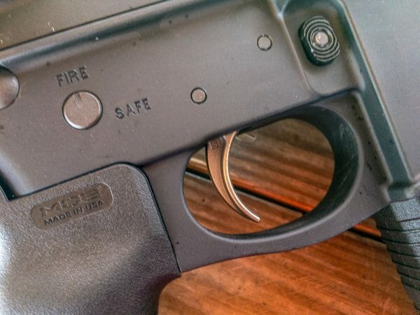 The trigger group is made of Nickel Boron treated steel so it's lighter and smoother than standard mil-spec. It's about a $100 upgrade separately.