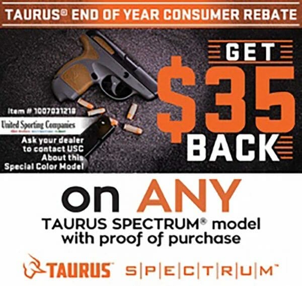 Taurus USA Closes Year with Rebate on the Taurus Spectrum 380 Auto Pistols