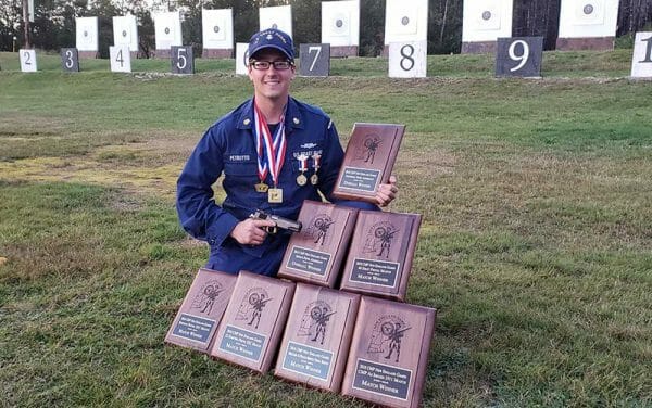 At the 2018 New England Games, Charlie Petrotto swept the pistol events.