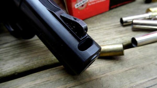 The gun features a trademarked PowerPort vented barrel that does a remarkable job at mitigating muzzle jump.