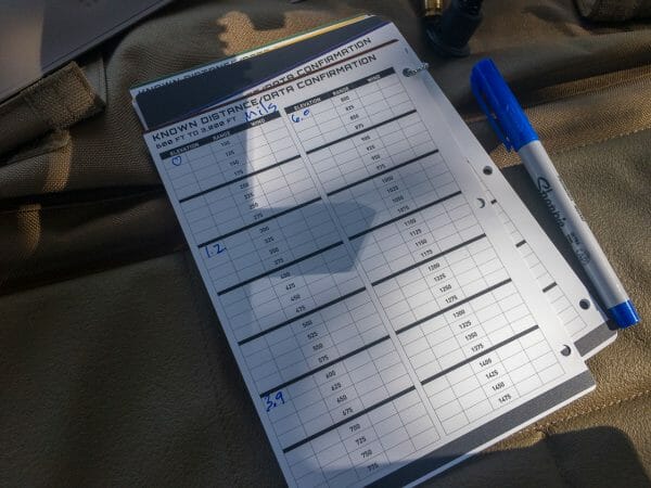 Here I'm using the Magpul CORE Precision Rifle Data Book to record actual results at different ranges and in different density altitude conditions while collecting Precision Rifle Data.