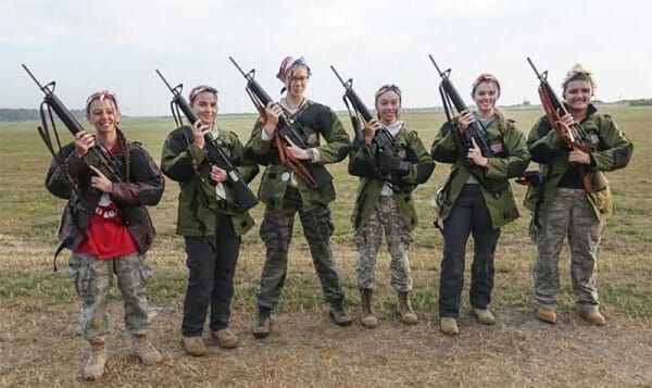 Team photo from the Rattle Battle – (Left to Right: Jessica Peoples, Victoria Wheatley, Dorothy Speers, Shelby Falk, Amy Flood, Sierra Loutraris) Photo courtesy of Steven Falk