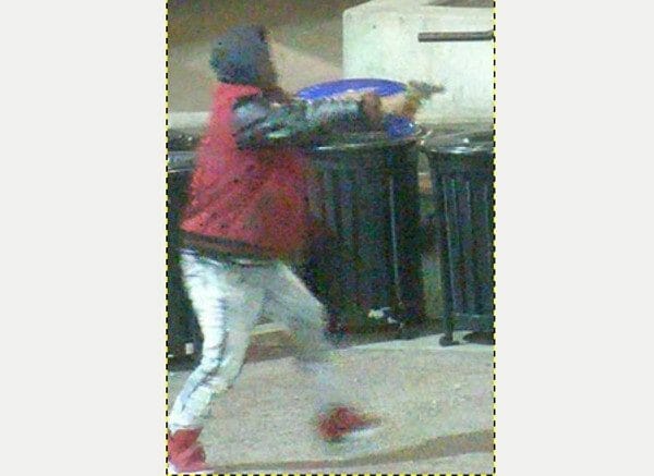 Surveillance video image of Melvin Bogus, suspected of taking a gun from a man on State Street, and pointing it at him. MADISON POLICE DEPARTMENT