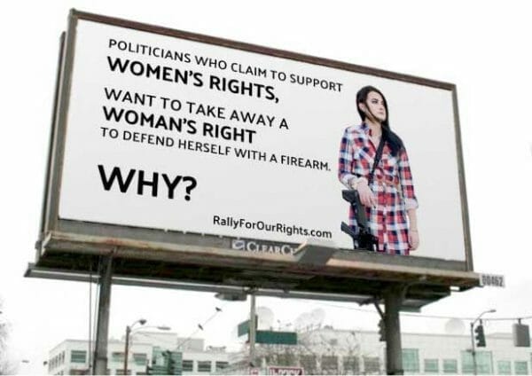 Rally for our Rights Woman's Rights Billboard