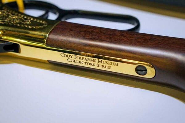 The upper tang of the receiver is engraved with the word, “Cody Firearms Museum Collectors Series.” 