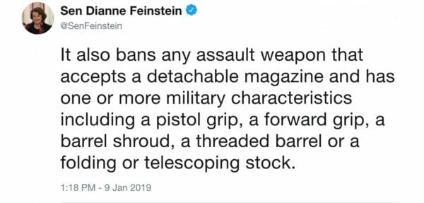 Feinstein's clarifies her Assault Weapons Ban