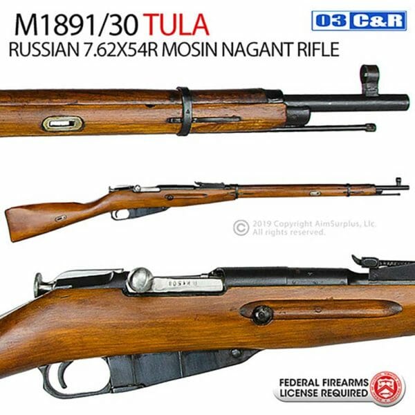 TULA RUSSIAN 1891/30 7.62X54R MOSIN NAGANT RIFLE W/ BAYONET