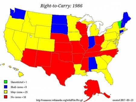 Right to Carry by State 1986