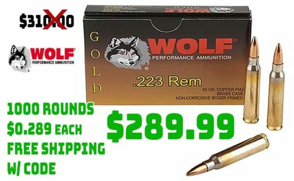 1000 Rnds Wolf Gold 223 Rem FMJ Ammo Deal 2