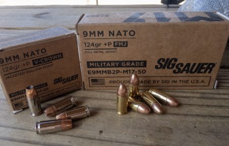 Sig Sauer's new M17 ammo is a +P version of the 9mm V-Crown.